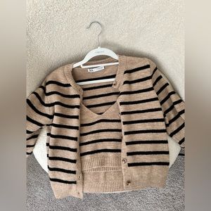 Zara Cardigan and Crop Top Set